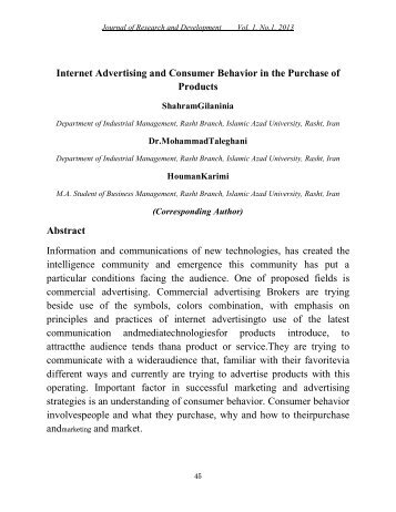 Internet Advertising and Consumer Behavior in the Purchase of ...