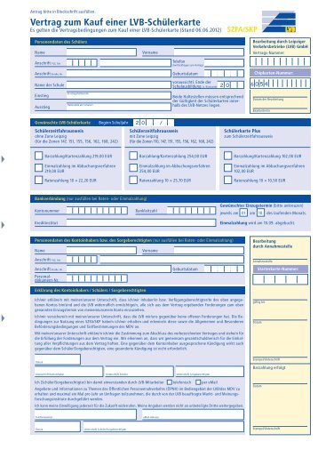 Vertrag zum Kauf einer LVB-Schülerkarte