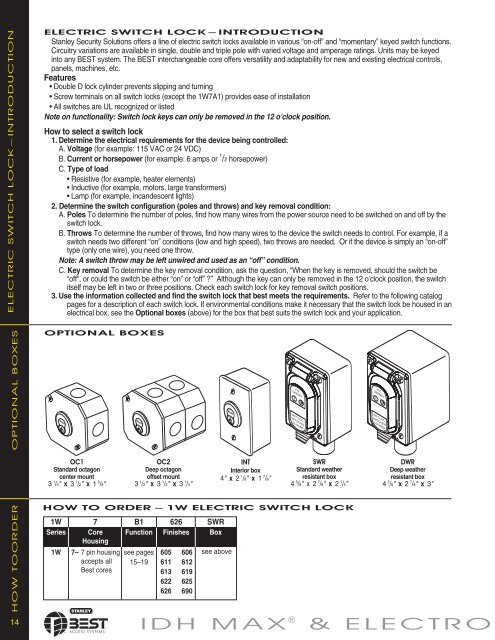 IDH MAXÂ® & ELECTROMECHANICAL LOCKS - Best Access Systems