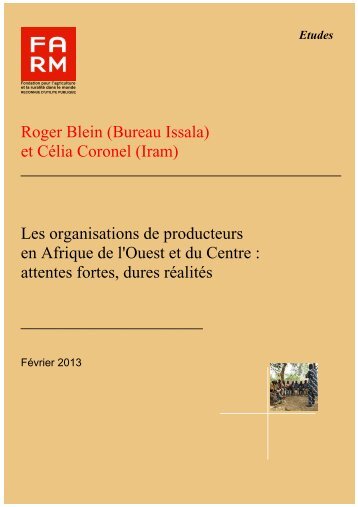 Roger Blein (Bureau Issala) et Célia Coronel ... - Fondation FARM