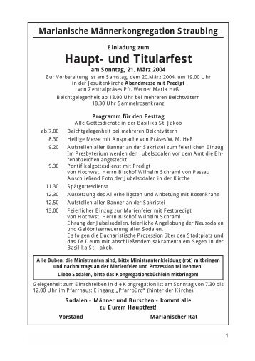 Haupt- und Titularfest - MMC Straubing