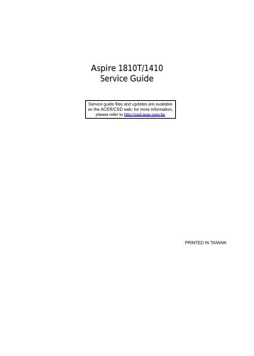 Aspire 1810T/1410 Service Guide - tim.id.au