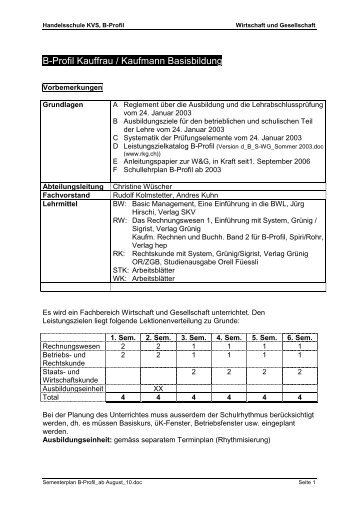 KaufmÃ¤nnische Lehre - Handelsschule KV Schaffhausen