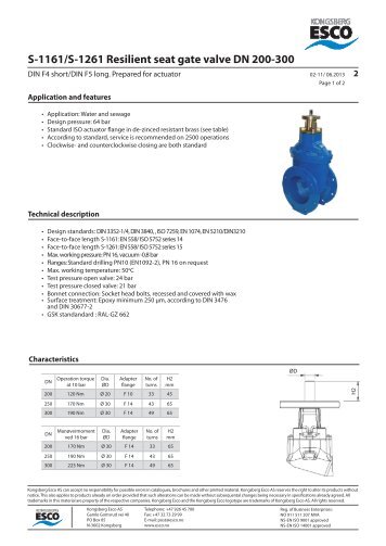 S-1161/S-1261 Resilient seat gate valve DN 200-300 - Kongsberg ...