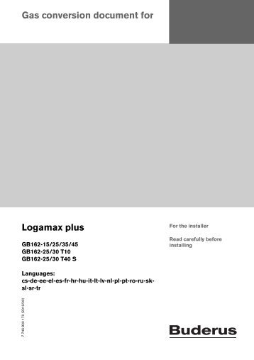 Gas conversion document for Logamax plus - Buderus