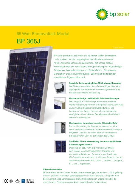 BP 365J - Mare Solar