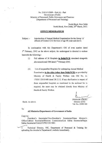 No. 21011/1/2009 â Estt (A) - Part Government of India Ministry of ...