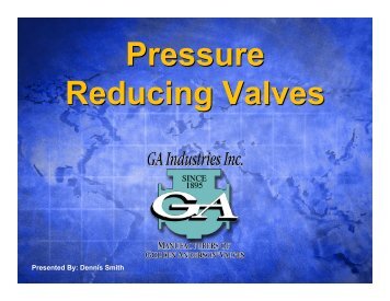 Pressure Reducing Valves: Selection, Sizing, Operation and ...