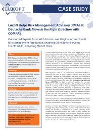 Luxoft Helps Risk Management Advisory (RMA) at Deutsche Bank ...