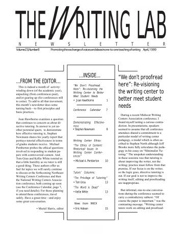 We don't proofread here - The Writing Lab Newsletter