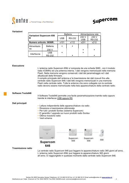 Data Sheet Supercom 656 R - Contabilizzazione del calore