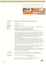 Seminar Allergie - Behandlung und Prophylaxe - Ärztegesellschaft ...