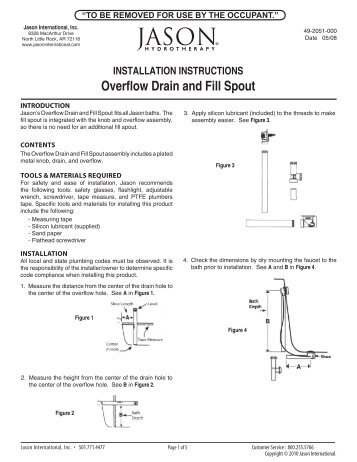 Overflow Drain and Fill Spout - Jason International