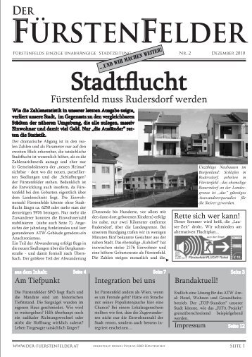 Ausgabe 2 â Dezember 2010 - Der FÃ¼rstenfelder