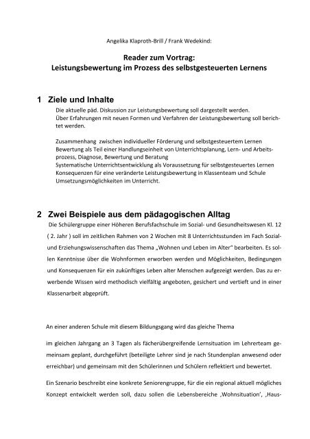 Leistungsbewertung Im Prozess Des Selbstgesteuerten Lernens