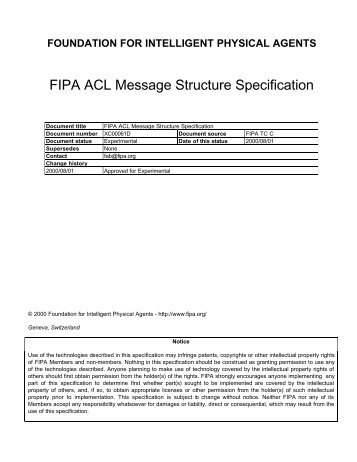 FIPA ACL Message Structure Specification