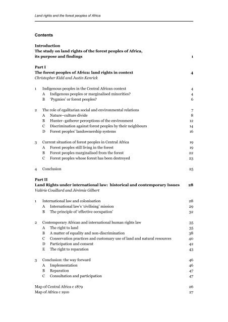 Land Rights and the Forest Peoples of Africa