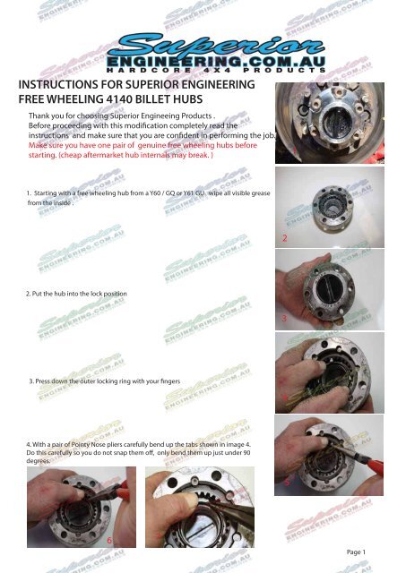 billet free wheeling hub instructions wat.pdf - Superior Engineering