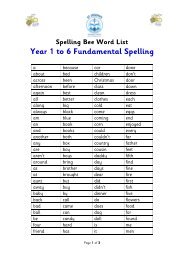 Spelling Bee Word List Year 6