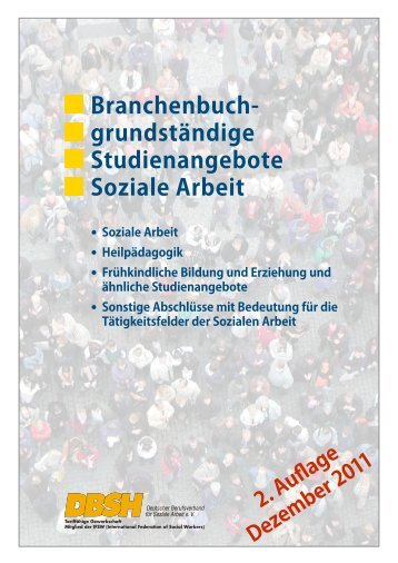Branchenbuch grundstÃ¤ndige StudiengÃ¤nge Soziale Arbeit - DBSH