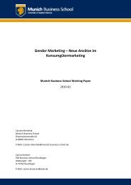 Neue Ansätze im Konsumgütermarketing - Munich Business School