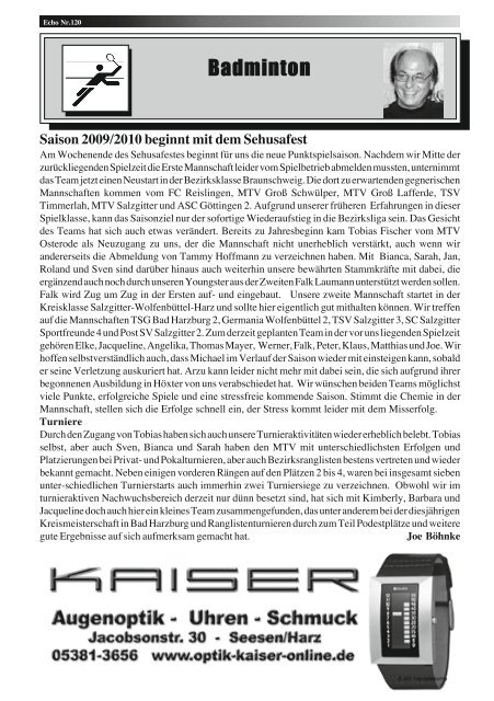 Echo Nr.120 - MTV Seesen