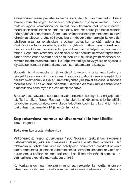 Sopeutumisvalmennus_suomalaisen kuntoutuksen oivallus_RAY2014