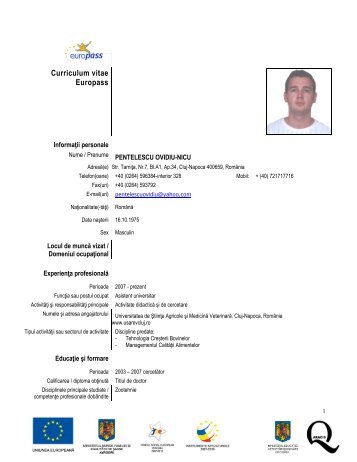 Curriculum vitae Europass - USAMV Cluj-Napoca