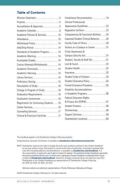 Student Handbook - Chamberlain