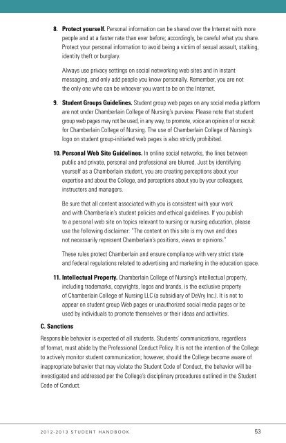 Student Handbook - Chamberlain