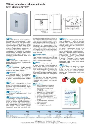 VÄtracÃ­ jednotka s rekuperacÃ­ tepla EHR 325 ... - SOLARsystems