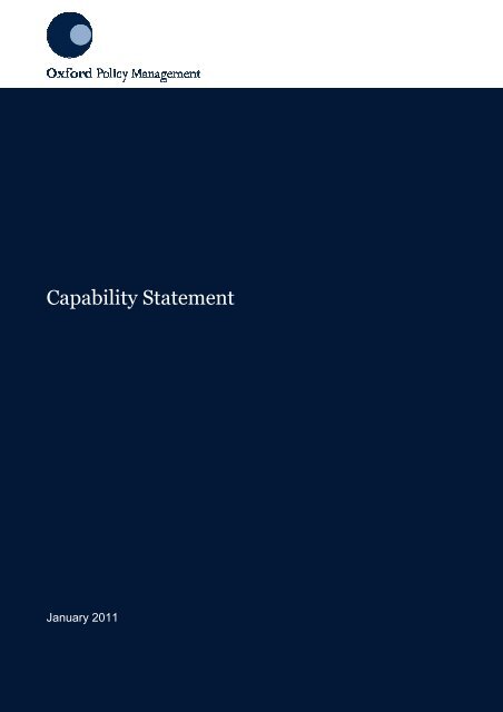OPM Capability Statement - Oxford Policy Management