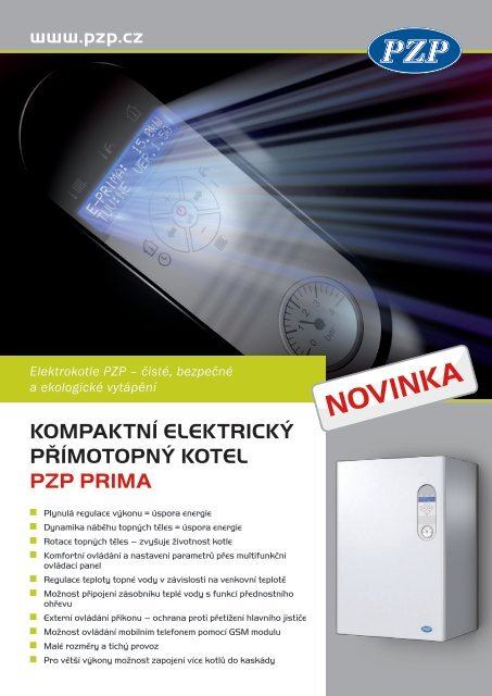 KompaKtnÃ­ eleKtricKÃ½ pÅÃ­motopnÃ½ Kotel pZp prima - SOLARsystems