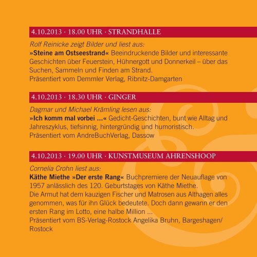 Programm 12. Ahrenshooper Literaturtage 2013 - Redaktion "Das ...