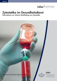 Zytostatika im Gesundheitsdienst (M620) - BGW