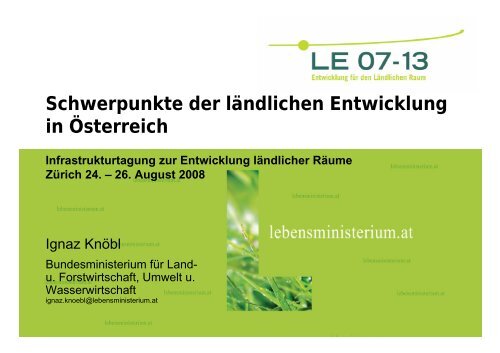Schwerpunkte der ländlichen Entwicklung in Österreich - Suissemelio