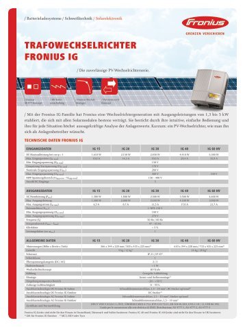 Datenblatt - Cleantech Energie