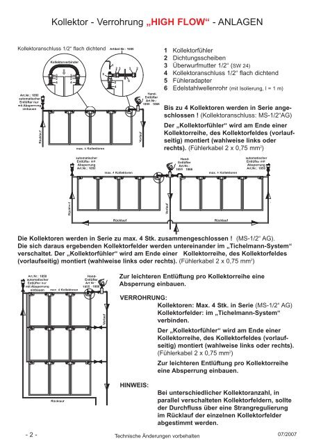 Montageanleitung Standard-Anlagen