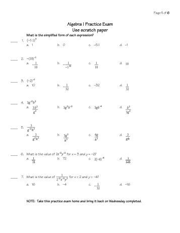 Chapter 8 Mid Chapter Test Answers Algebra 1