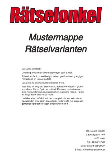 Mustermappe Rätselvarianten