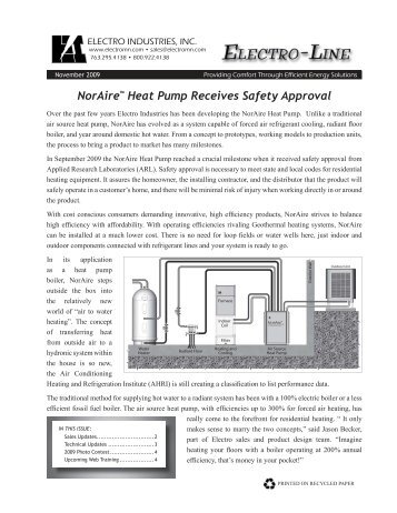 NorAireâ¢ Heat Pump Receives Safety Approval - Electro Industries ...