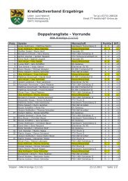 Doppelrangliste - Vorrunde - Tischtennis in Wiesenbad