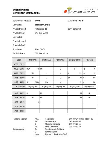 2.Kl._Wanner Carole10_11 - Schule Hombrechtikon