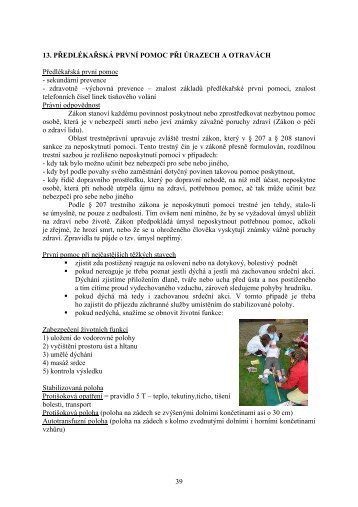 13. Předlékařská první pomoc při úrazech a otravách - eAMOS