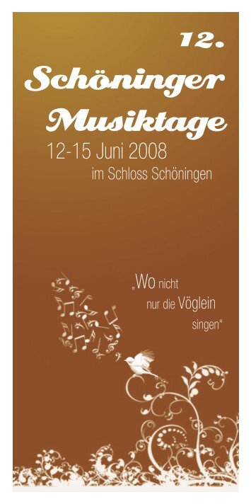 12. Schöninger Musiktage - Musikinitiative Schöningen e.V.