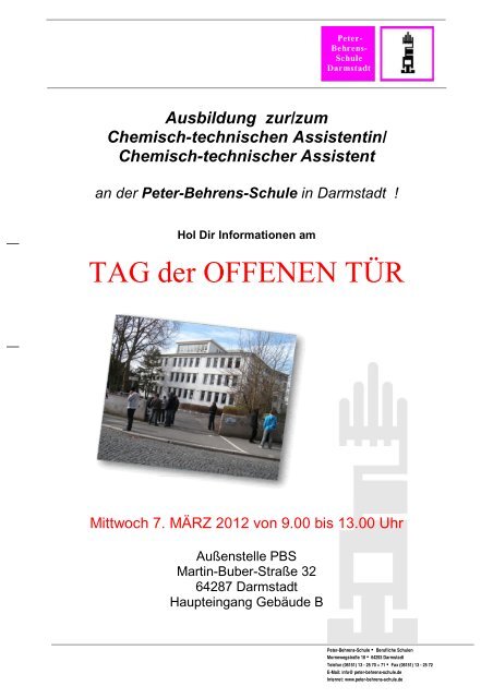 TAG der OFFENEN TÜR - Peter Behrens Schule