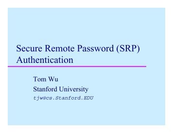 Secure Remote Password (SRP) Authentication
