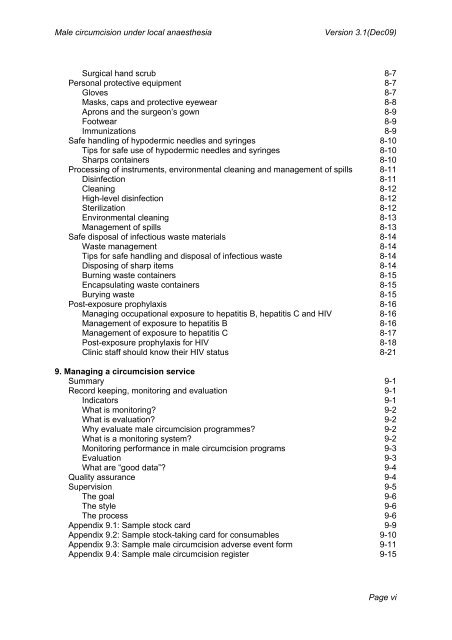 Manual for Male Circumcision under Local Anaesthesia