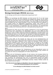 Montage Zentralregler ZR30-08, Serie 3xxxx