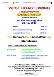 WEST COAST SWING - TSC Schwarz-Gold Aschaffenburg e.V.